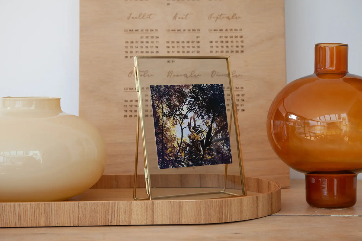Framed “Yellow Purple Deep Forest” print from Ana Bloom’s “Résistances Végétales” series, 10 × 10 cm
