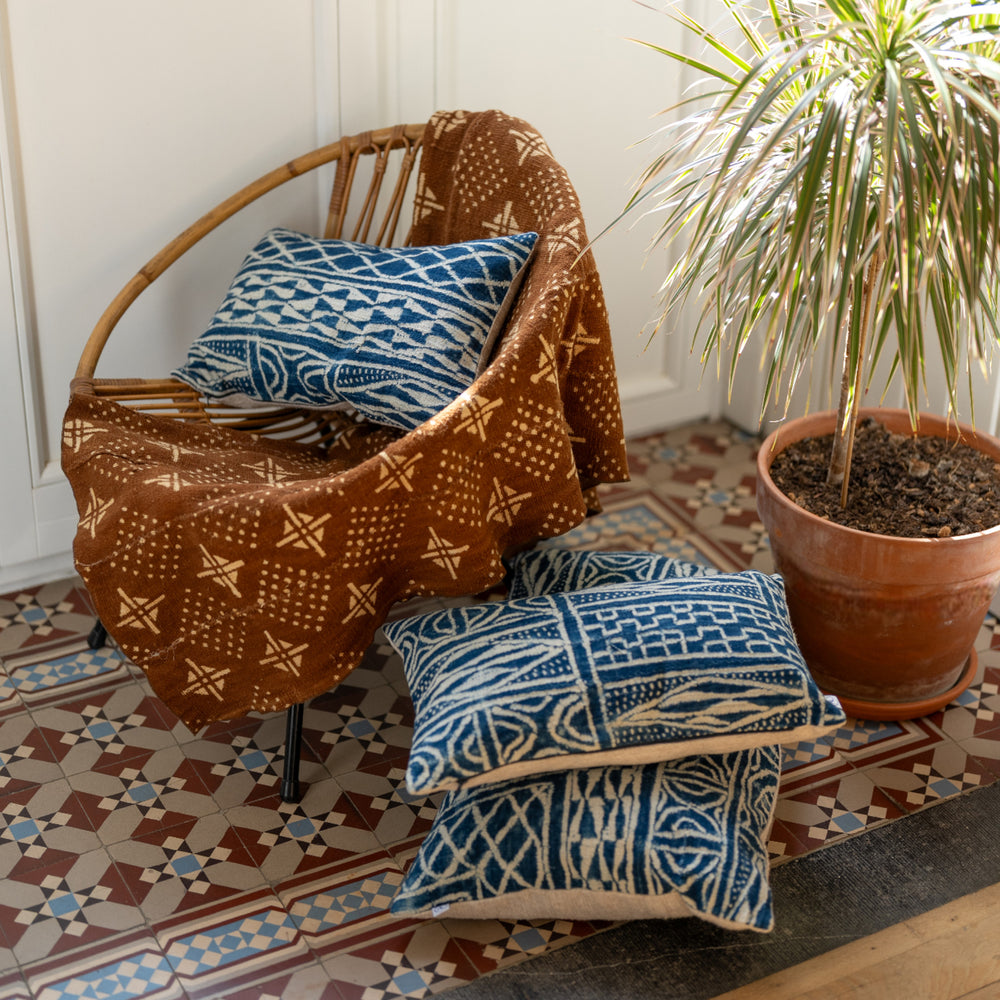 FO coussin en ndop et lin