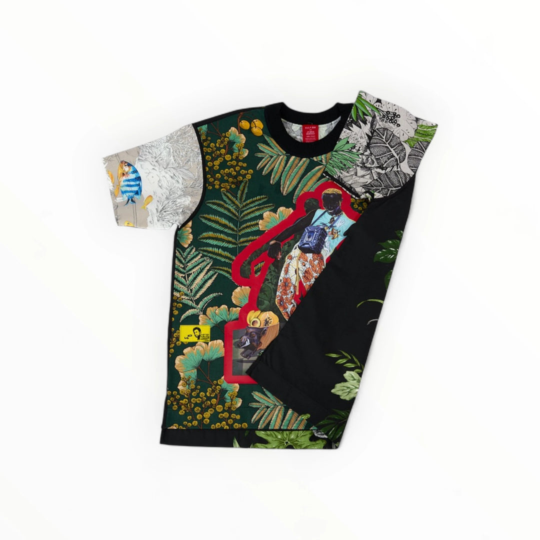 T-shirt BISENGO JP MIKA x XULY-BËT - Numéroté 10/65 - Taille L - Wearable-art inspiré du tableau "Feti n'a Feti" (C'est la fête) de la série de toiles BISENGO de JP MIKA.