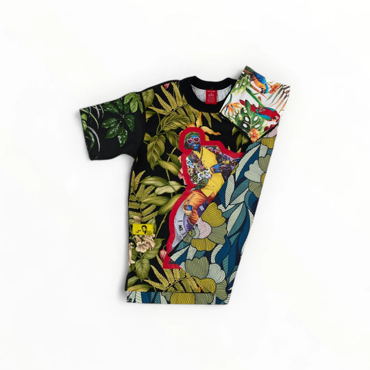 T-shirt BISENGO JP MIKA x XULY-BËT - Numéroté 11/65 - Taille S - Wearable-art inspiré du tableau "Tango ya Molato" (Le temps de la Sape) de la série de toiles BISENGO de JP MIKA.