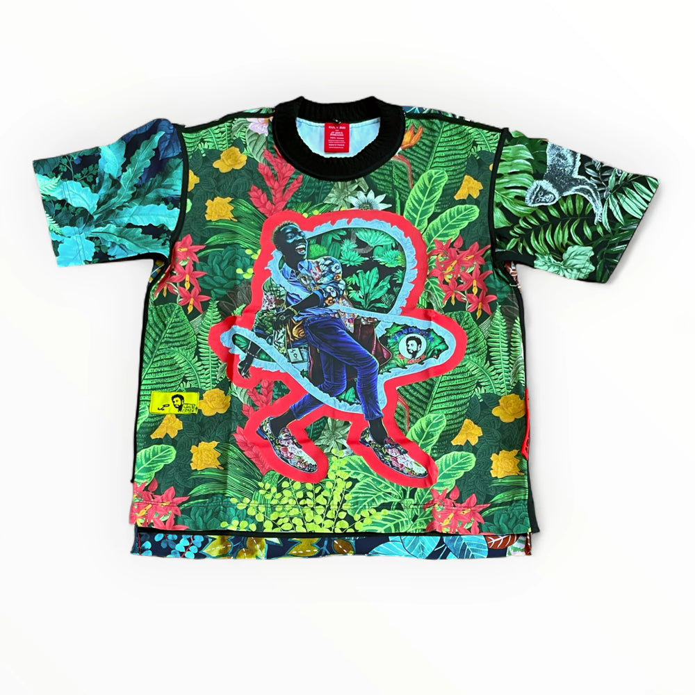 T-shirt BISENGO JP MIKA x XULY-BËT - Numéroté 2/65 - Taille S - Wearable-art inspiré du tableau "Magnifique" de la série de toiles BISENGO de JP MIKA.