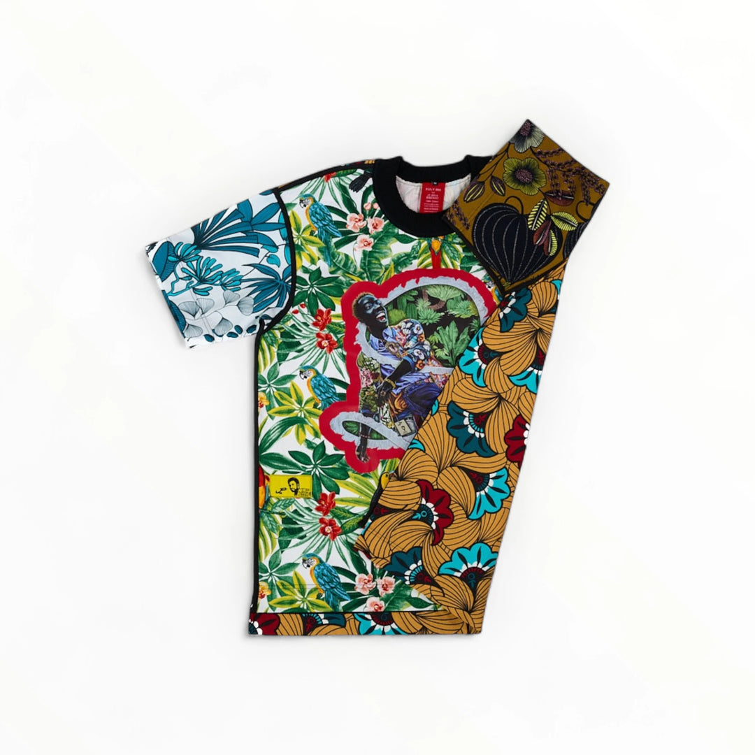 T-shirt BISENGO JP MIKA x XULY-BËT - Numéroté 3/65 - Taille M - Wearable-art inspiré du tableau "Magnifique" de la série de toiles BISENGO de JP MIKA.