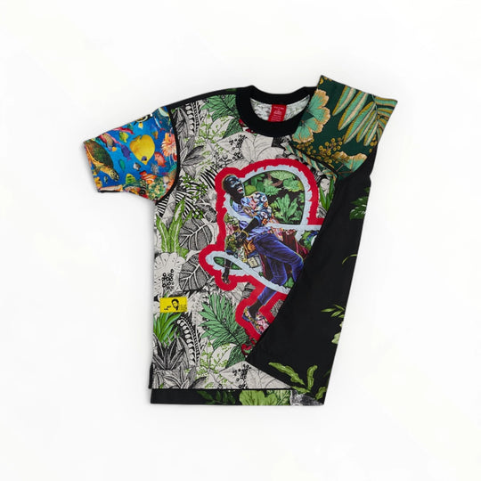 T-shirt BISENGO JP MIKA x XULY-BËT - Numéroté 4/65 - Taille L - Wearable-art inspiré du tableau "Magnifique" de la série de toiles BISENGO de JP MIKA.