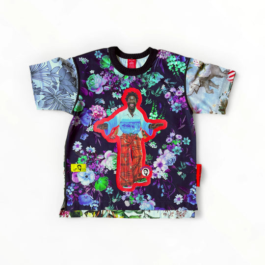 T-shirt BISENGO JP MIKA x XULY-BËT - Numéroté 6/65 - Taille M - Wearable-art inspiré du tableau "La Générosité" de la série de toiles BISENGO de JP MIKA.