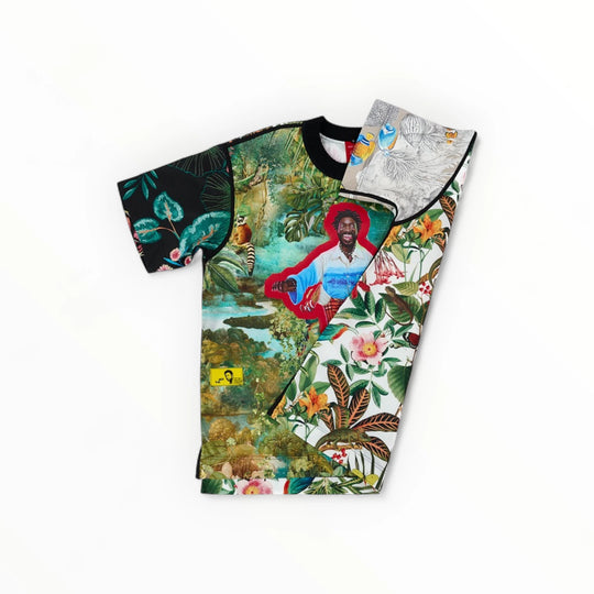 T-shirt BISENGO JP MIKA x XULY-BËT - Numéroté 7/65 - Taille L - Wearable-art inspiré du tableau "La Générosité" de la série de toiles BISENGO de JP MIKA.