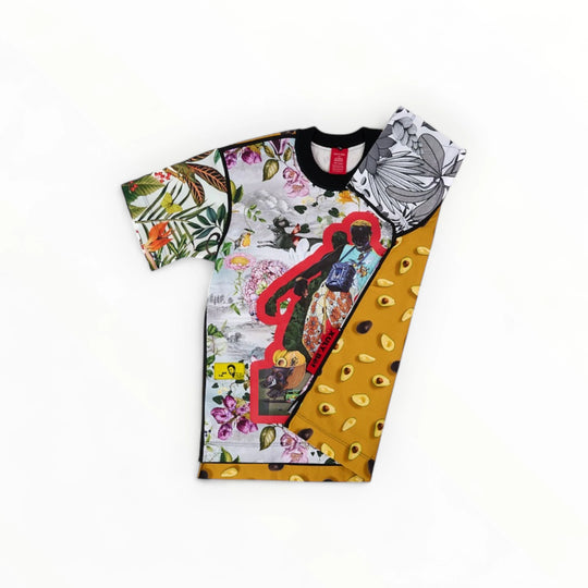 T-shirt BISENGO JP MIKA x XULY-BËT - Numéroté 9/65 - Taille M - Wearable-art inspiré du tableau "Feti n'a Feti" (C'est la fête) de la série de toiles BISENGO de JP MIKA.