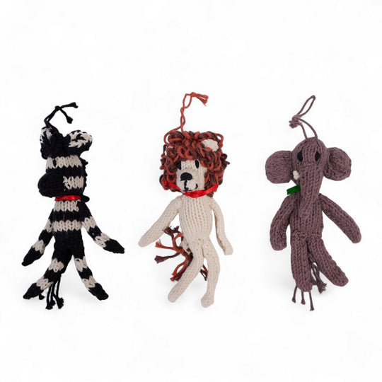 Décoration tricotée main – Éléphant MARGE en coton bio