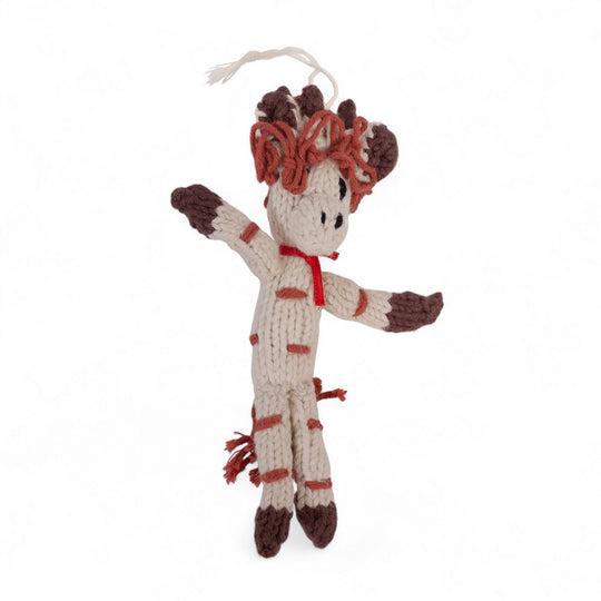 Décoration tricotée main – Girafe LEONTINE en coton bio