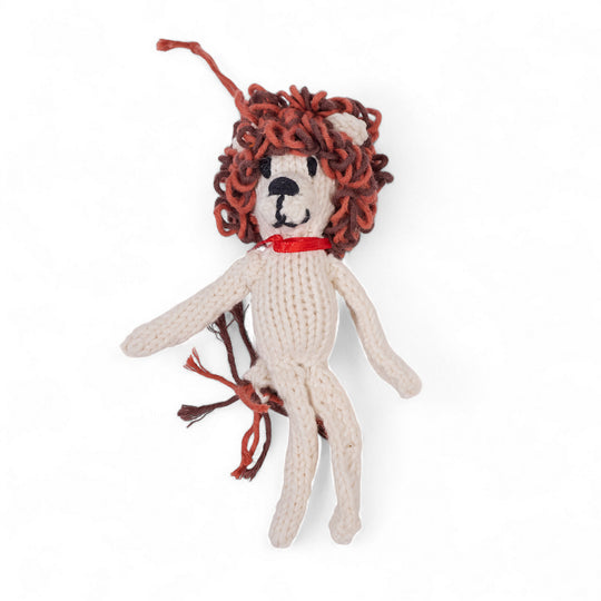 Décoration tricotée main – Lion HUGO en coton bio