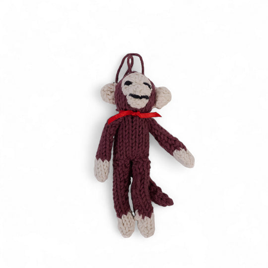 Décoration tricotée main – Singe JOSEPH en coton bio