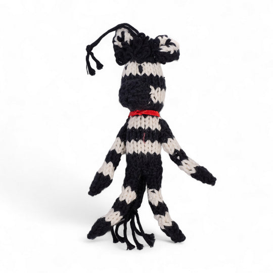 Décoration tricotée main – Zèbre THÉO en coton bio