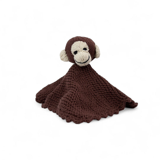 Doudou plat singe en coton bio certifié GOTS - fait main - MARCEL - Studio Matongé