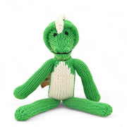 MAXIME, doudou crocodile prairie et blanc à longues pattes. Tricoté à la main par les femmes artisans de la coopérative Kenana Knitters. En coton bio tout doux certifié GOTS. Utilisable dès la naissance. Disponible en tailles S et M  et dans de nombreuses couleurs.