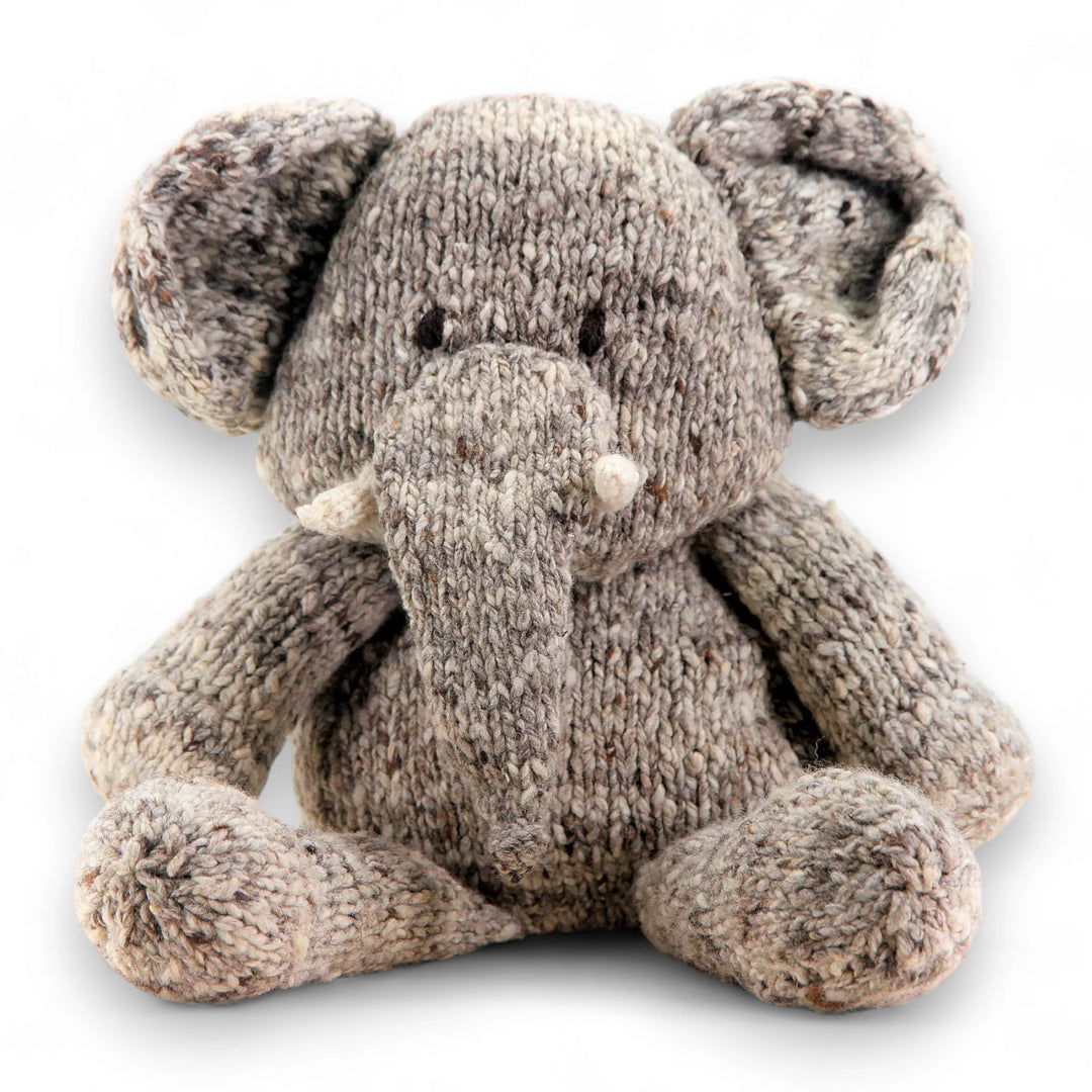 Peluche éléphant gris en laine bio éco-responsable - HANNIBAL - Studio Matongé