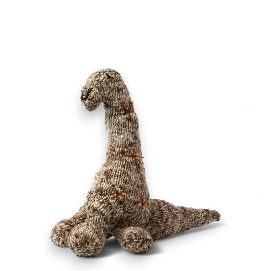 NESSIE, doudou brontosaure en laine mérinos. Fait main. Moyen format. Cette sympathique peluche dinosaure est disponible en 3 tailles. 