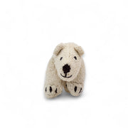 SCHUMAN, peluche ours polaire S en laine bio faite main éco-responsable - Studio Matongé. L'ours SCHUMAN existe en 2 tailles S et XL et en 3 modèles d'ours : ours polaire, panda et ours brun. 