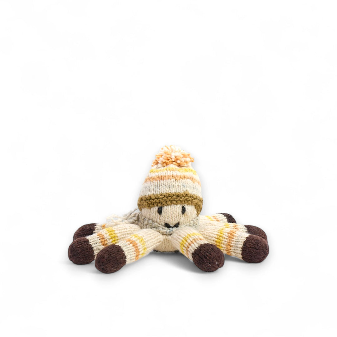 Doudou pieuvre SQUIDDY fait main en pure laine 