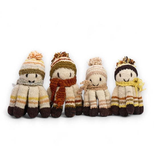 Doudou pieuvre SQUIDDY fait main en pure laine 