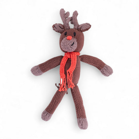 FINN – Doudou renne en coton bio tricoté main au Kenya