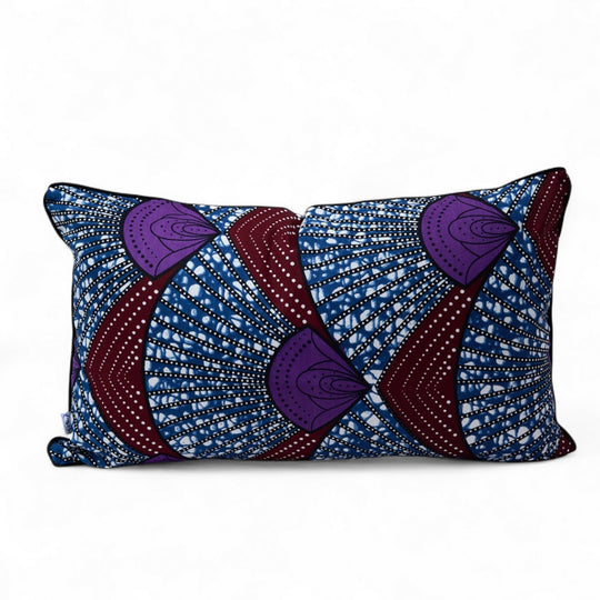 Housse de coussin ethnique rectangulaire 30 x 50 cm en wax multicolore - OSUN-SANAA - Studio Matongé