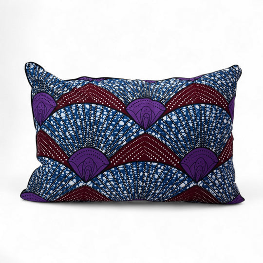 Housse de coussin ethnique rectangulaire 40 x 60 cm en wax multicolore - OSUN-SANAA - Studio Matongé