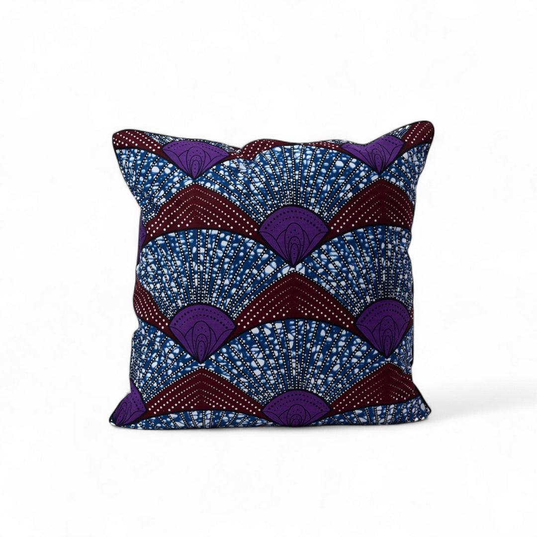 Housse de coussin ethnique carrée 50 x 50 cm en wax multicolore - OSUN-SANAA - Studio Matongé