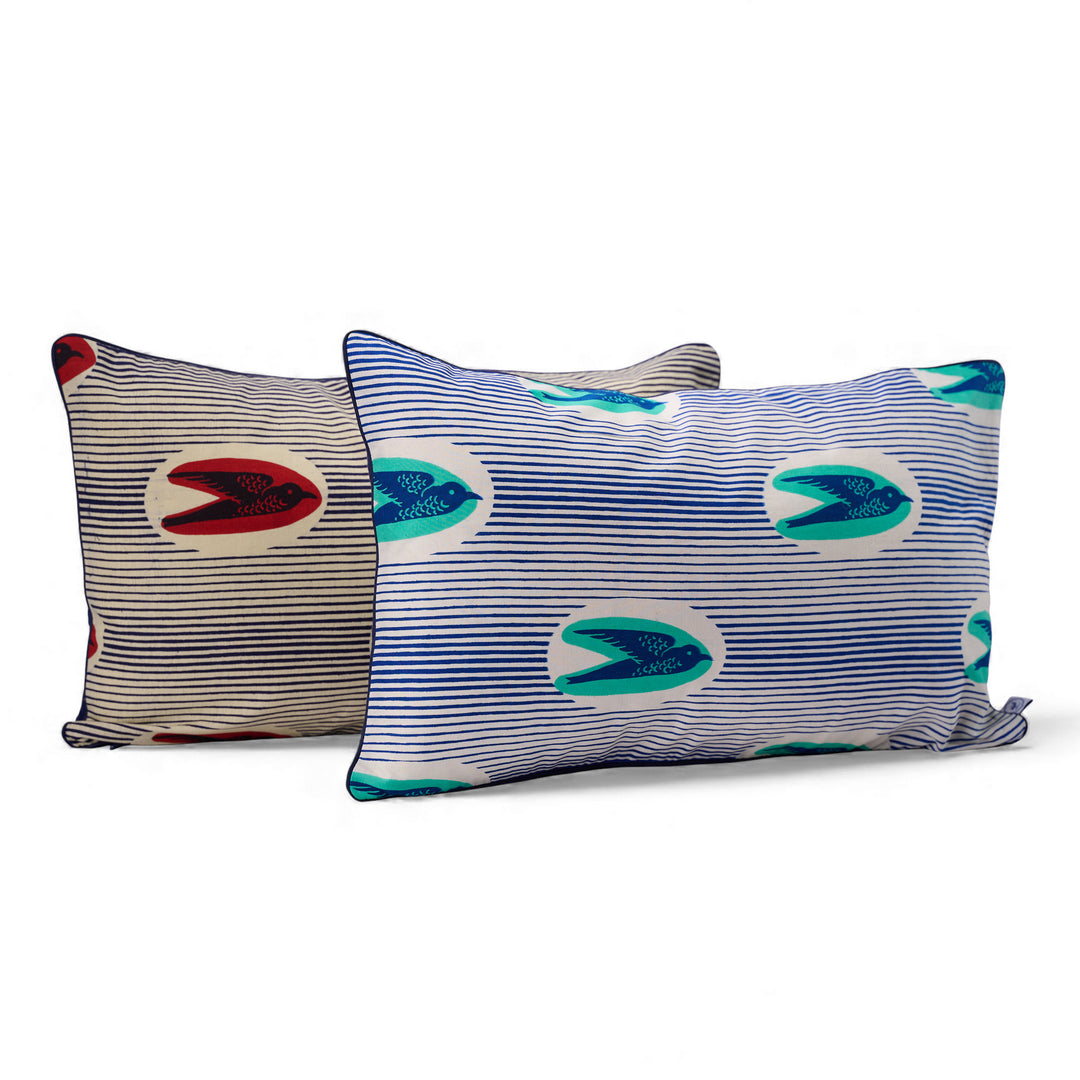 LONA-MTOTO - Housse de coussin en wax et double gaze