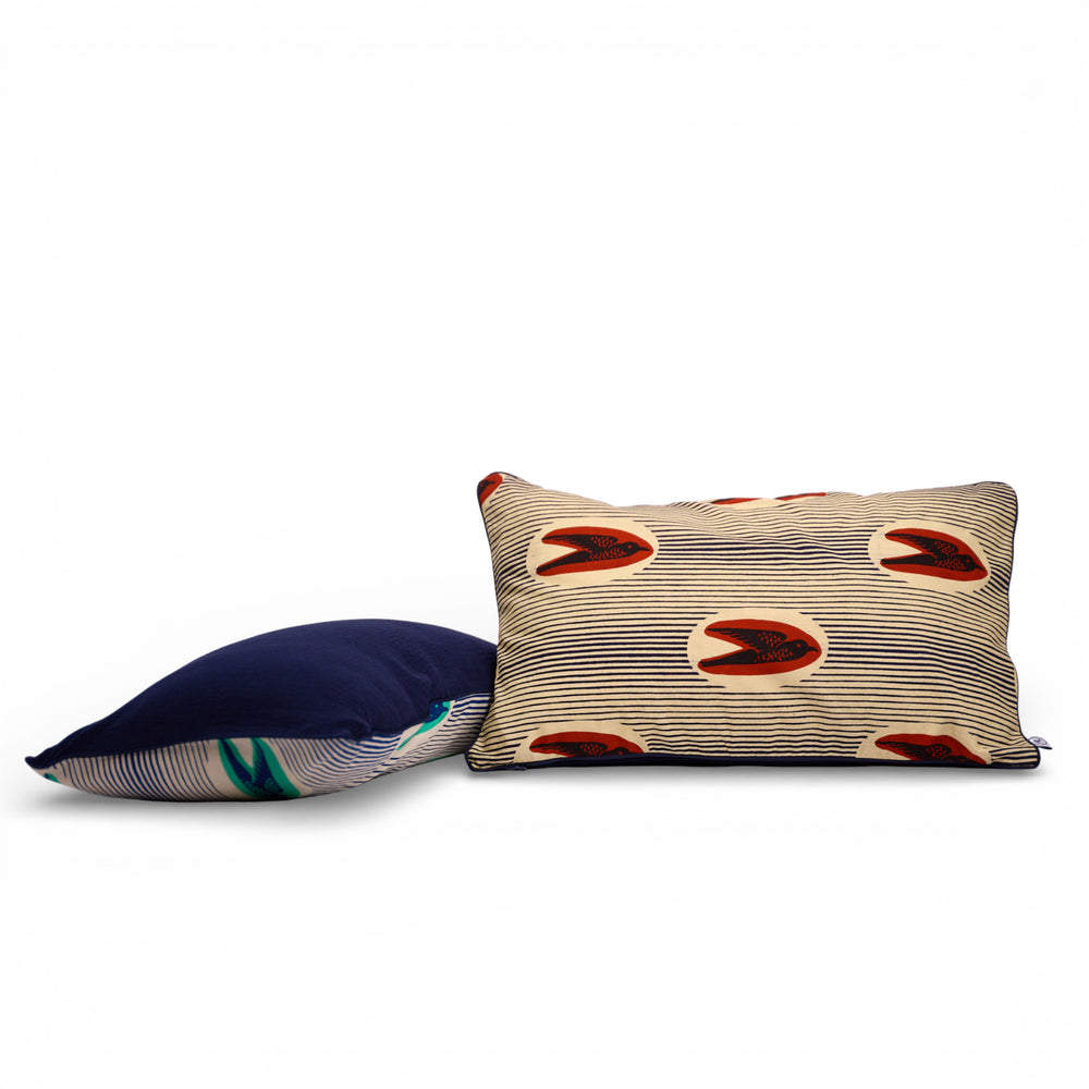 LONA-MTOTO - Housse de coussin en wax et double gaze