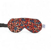 Masque de nuit wax et soie DARE DUMA – motif wax floral rouge et bleu