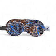 Masque de nuit wax et soie DARE NDOTO chocolat – motif wax brun et bleu cobalt