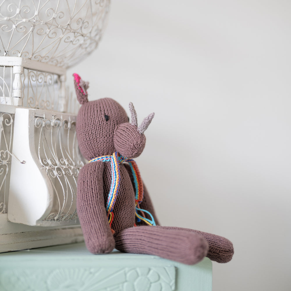 EDITH doudou rhinocéros coton bio