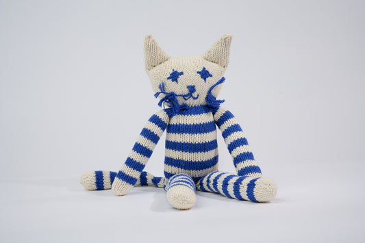 Handmade soft toy in GOTS certified organic cotton - cat - MALO