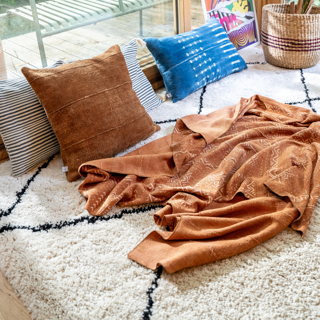 Housse brodée BUUM-ZARI – Indigo profond