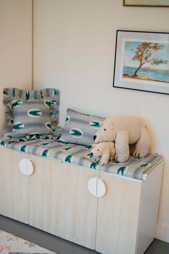 LONA-MTOTO - Housse de coussin en wax et double gaze