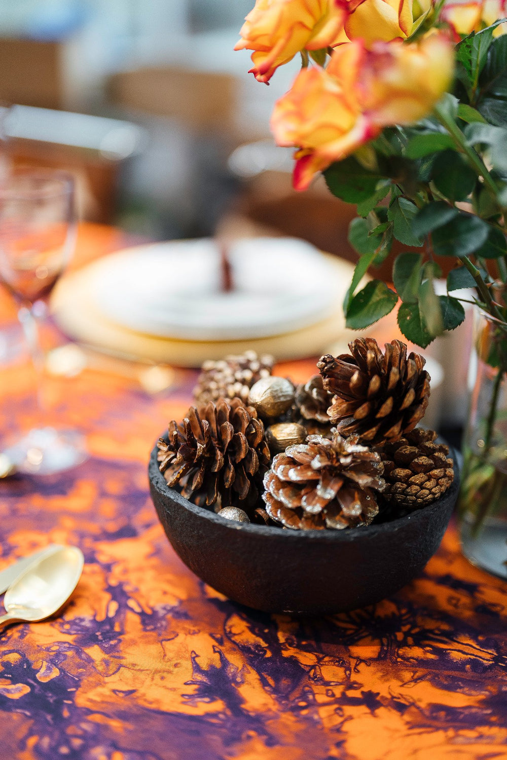 DUNDA AMBER NIGHTS tafelkleed in kokodunda – Uniek stuk