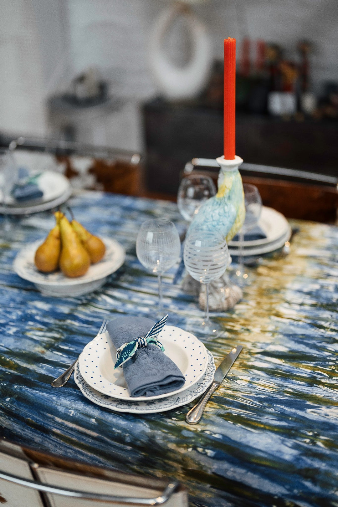 DUNDA LAGUNE tablecloth in kokodunda – Unique piece