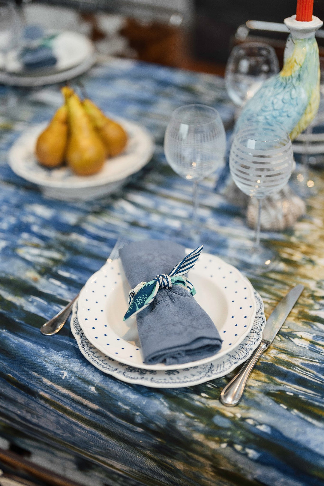 DUNDA LAGUNE tablecloth in kokodunda – Unique piece