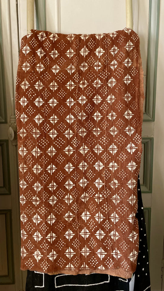 Plaid terracotta en bogolan pur coton - LENGO - Studio Matongé