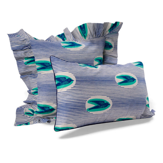 FEFERE-MTOTO – Housse de coussin à volants en wax et double gaze