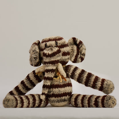 Long-legged gray elephant soft toy in eco-responsible organic wool - HARRY - Kenana Knitters