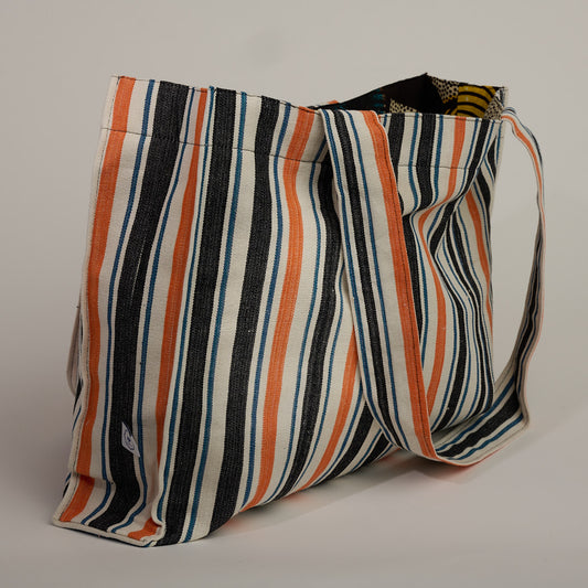 Shopping bag - Grand cabas de coton en Fasso Dan Fani tissé main - MFUKO