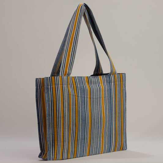 Shopping bag - Grand cabas de coton en Fasso Dan Fani tissé main - MFUKO