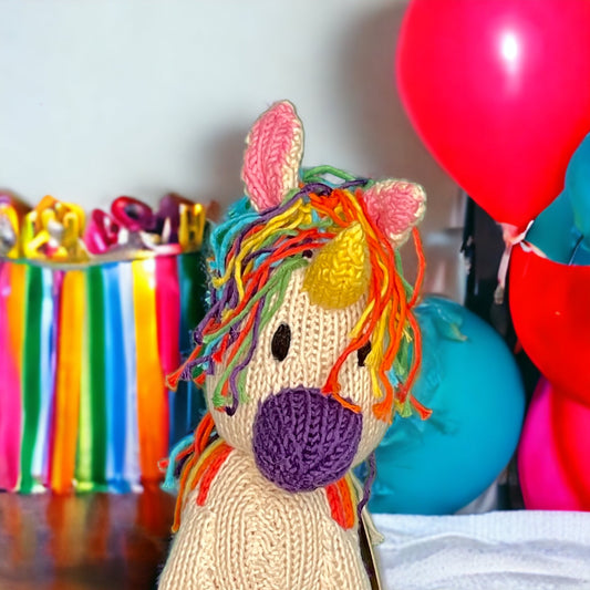 Handmade, eco-responsible unicorn soft toy - LILI