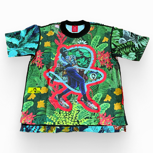 T-shirt BISENGO JP MIKA x XULY-BËT - Numéroté 2/65 - Taille S - Wearable-art inspiré du tableau "Magnifique" de la série de toiles BISENGO de JP MIKA.