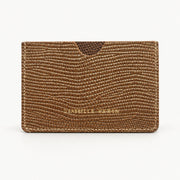 Porte-cartes CREDY Isabelle Varin en cuir, coloris cuivre pailleté, vue sur fond clair.
