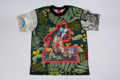 T-shirt BISENGO JP MIKA x XULY-BËT - Numéroté 10/65 - Taille L - Wearable-art inspiré du tableau "Feti n'a Feti" (C'est la fête) de la série de toiles BISENGO de JP MIKA.