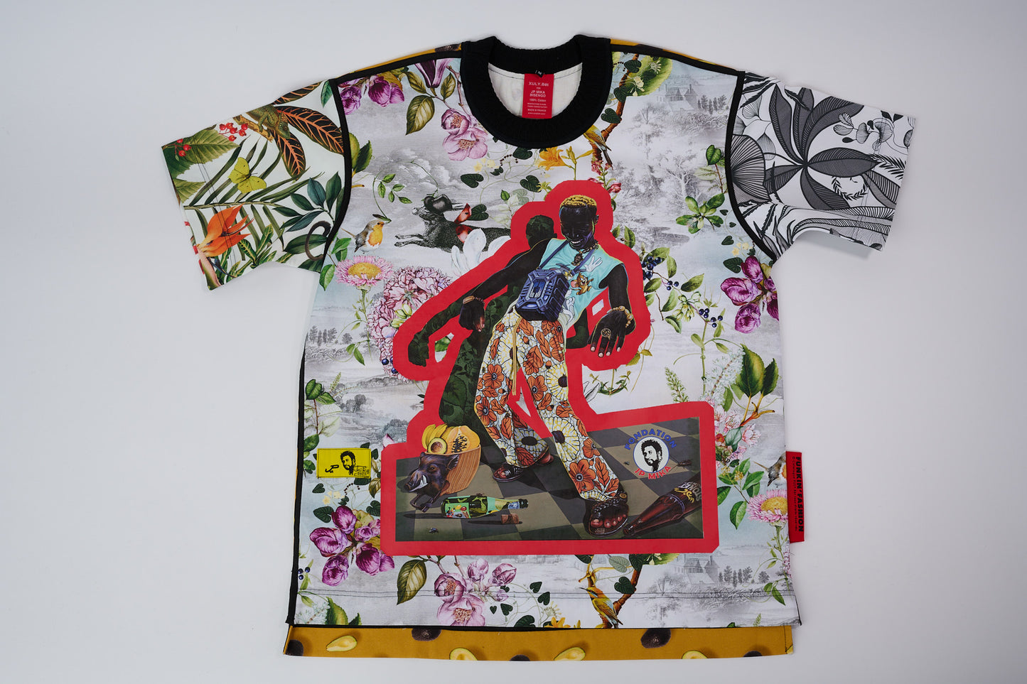 T-shirt BISENGO JP MIKA x XULY-BËT - Numéroté 9/65 - Taille M - Wearable-art inspiré du tableau "Feti n'a Feti" (C'est la fête) de la série de toiles BISENGO de JP MIKA.