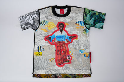 T-shirt BISENGO JP MIKA x XULY-BËT - Numéroté 5/65 - Taille S - Wearable-art inspiré du tableau "La Générosité" de la série de toiles BISENGO de JP MIKA.