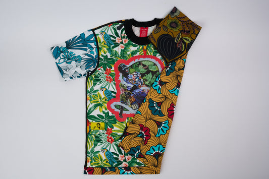 T-shirt BISENGO JP MIKA x XULY-BËT - Numéroté 3/65 - Taille M - Wearable-art inspiré du tableau "Magnifique" de la série de toiles BISENGO de JP MIKA.