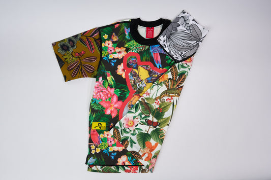 T-shirt BISENGO JP MIKA x XULY-BËT - Numéroté 12/65 - Taille M - Wearable-art inspiré du tableau "Tango ya Molato" (Le temps de la Sape) de la série de toiles BISENGO de JP MIKA.
